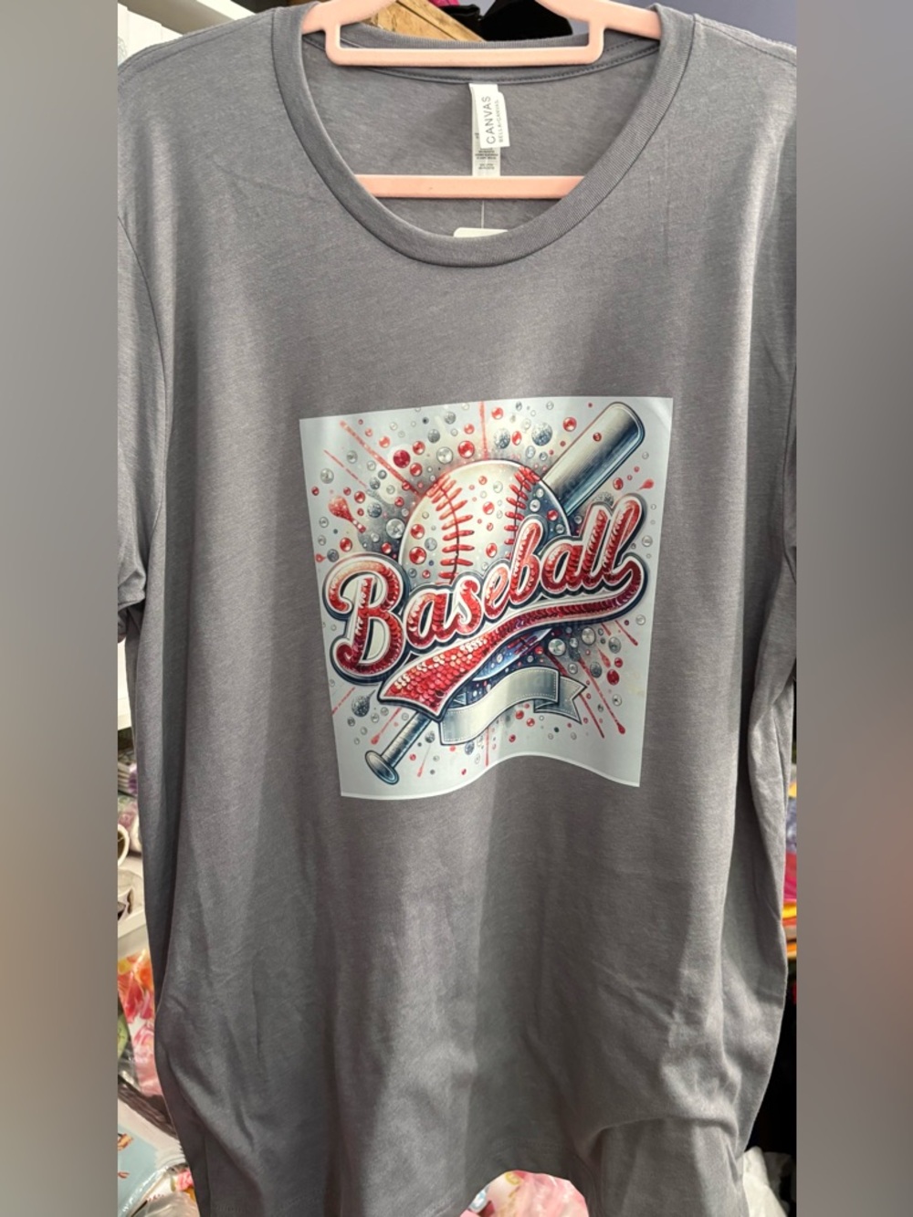 NEW Grey 'Baseball' Graphic Tee size XL